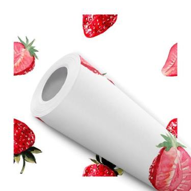 Imagem de Papel de Parede Adesivo Fruta Morango Cozinha Moderno Sala de Estar - 