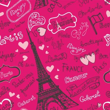 Imagem de Papel De Parede Vinílico Menina Paris Rosa Pink Teen Quarto  10m - Sig