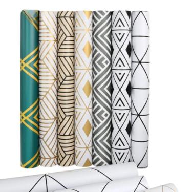 Imagem de Adesivo Papel Parede Autocolante Cozinha Quarto Sala Hall 10 Mt (Geometrico Rosa)