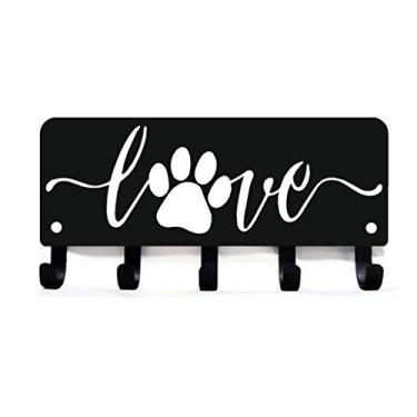 Imagem de The Metal Peddler Puppy Love Porta-Chaves e Suporte para Coleira de Cachorro - 9" de Largura - Fabricado Nos Eua