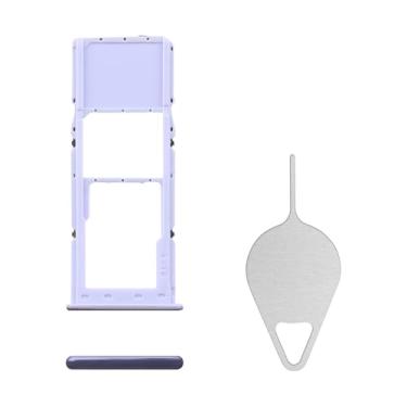 Imagem de BESJMYT Para substituição de bandeja de cartão SIM Samsung Galaxy A32 (versão SIM único) Incrível violeta bandeja de cartão adaptador de suporte com ejetor de agulha para A32 SM-A325F