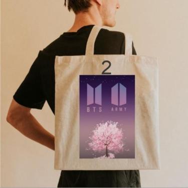 Imagem de Eco bag bts  algodão cru 35x35cm - GENERICO