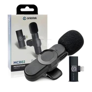 Imagem de Microfone Lapela Sem Fio Lightning Plug And Play Onistek MC802