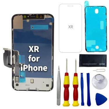 Imagem de Tela de substituição para iPhone XR de 6,1 polegadas, tela LCD sensível ao toque digitalizadora com ferramentas de reparo, compatível com os modelos A1984, A2105, A2106, A2108