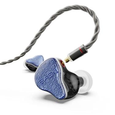 Imagem de BASN Bmaster5 in Ear Monitores, Diafragma 1DLC + 4BA 5 Drivers IEM Fones de ouvido com cabo OFC banhado a prata, fones de ouvido com fio com isolamento de ruído para músicos (azul báltico)