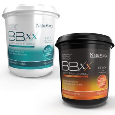 Imagem de Btx Capilar BBXX Balm Xtended Black 1kg + Free 1kg NatuMaxx