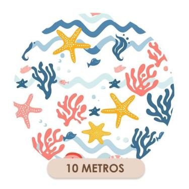 Imagem de Papel de Parede Adesivo Lavável Coral Fundo do Mar Peixes  - Dk Decor,