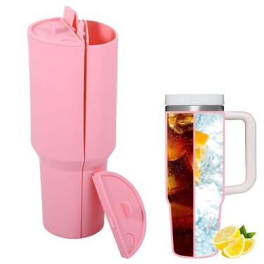 Imagem de Separador de bebidas 2 em 1 para copo Stanley, inserção divisória de silicone para divisor de copos Stanley 1,134 g, inserção dividida compatível com acessórios Stanley Cup, forro reutilizável para