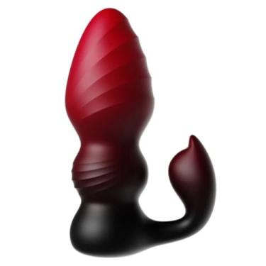 Imagem de Plug Anal Gradiente Com Motor Duplo Com 7 Modos De Vibração E Controle Remoto Sem Dor, Para Prazer Intenso [VERMELHO]