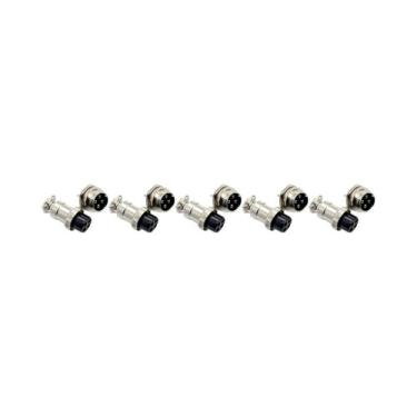 Imagem de 5 Pares - Conector Mike 4 Vias Circular Macho E Fêmea - 000021