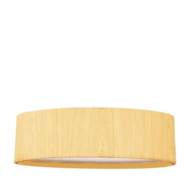 Imagem de Luminária Plafon Oval em Madeira 75cm 4 Luzes - Iluminação Confortável e Aconchegante para Salas, Quartos, Escritórios, Hall de Entrada - Residencial e Comercial (Marfim)