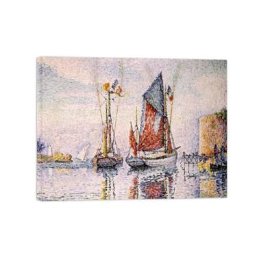 Imagem de Paul Signac Famosas Pinturas-Impressas em Tela-Barcos partem-Moderno Pôster Decoração Sala de Estar e Quarto 20x25cm8x10in Tela Embrulhada
