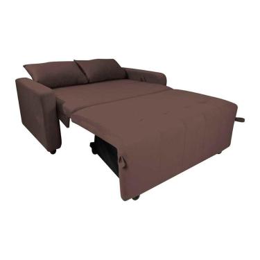 Imagem de Sofá Cama Compacto 2 Lugares 1,38 Larg Amora New Matrix Suede Marrom