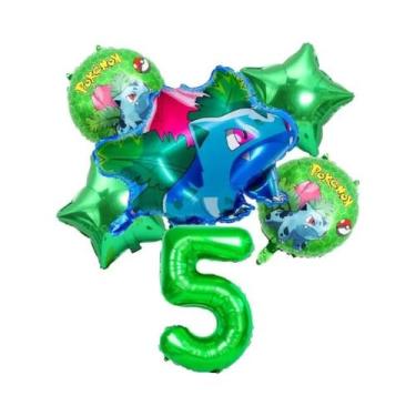 Imagem de Conjunto De Balões De Aniversário Pokémon Pikachu Squirtle Charmander 