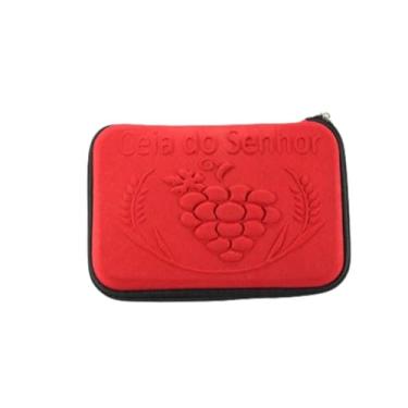 Imagem de Estojo Santa Ceia Portátil, Kit Completo com Zíper, Material EVA e Tecido Termo Moldado, 9,5 x 14 x 4 cm, Bandeja Interna, Disponível em Várias Cores (Vermelho)