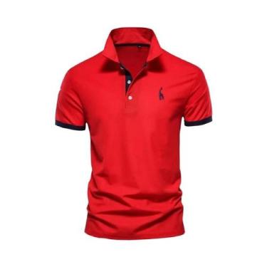 Imagem de Camisas Polo Masculinas Slim Fit - Algodão, Bordado, Casual e Moda Ver