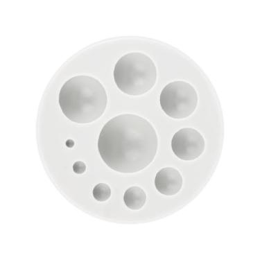 Imagem de lasuroa Moldes Argila Polímero, Silicone Formato de Meia Esfera Mofo com 10 Tamanhos Molde para Fondant Pérolas para Brincos Pendentes e Materiais Fazer Missangas