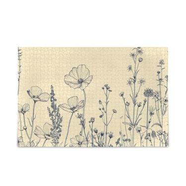 Imagem de WELLDAY Quebra-cabeça flores silvestres e plantas 500 peças grande jogo de arte para adultos adolescentes