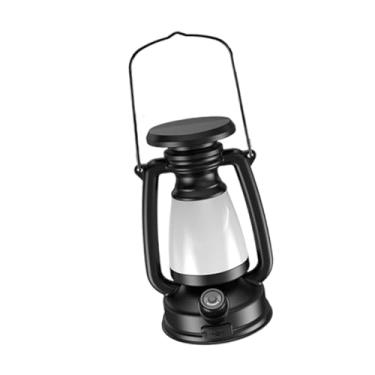 Imagem de MotiveTech Lanterna LED vintage para exterior, decoração de paisagem, luz suspensa retrô para jardim, S Black No Solar