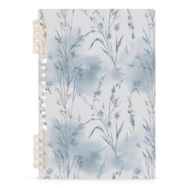 Imagem de Burbuja Caderno Wildflowers, papel pautado universitário A5 com 60 folhas, fichário para escritório, 1 pacote