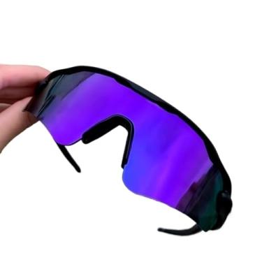 Imagem de Óculos de Sol masculino e feminina Corrida Ciclismo Beach Tennis Praia Volei polarizado Proteção UV400(preto com roxo)