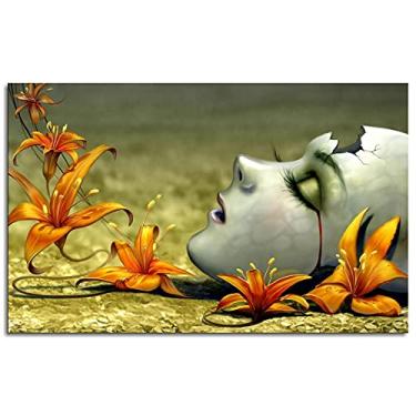 Imagem de Crying Poster Lilies Impressões em tela arte de parede quebrada para casa 1 painéis decorações não ramed 33.0 cm x 20.3 cm