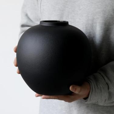 Imagem de Vaso de cerâmica branco grande, pote decorativo (preto, 0614)