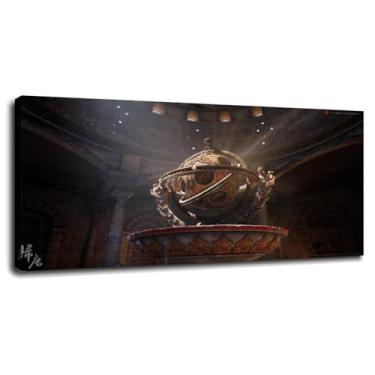 Imagem de Impressão em tela de arquitetura, pôster de pilar de luz solar, arte de parede para casa 1 peça decorações com moldura 40.6 cm x 20.3 cm