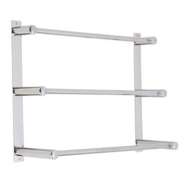 Imagem de aqxreight Toalheiro para Banheiro Montado na Parede Em Aço Inoxidável Com Ganchos Pequenos 2 Pólos para Apenas Generoso Com Parafuso Com Toalheiro Lindo Banheiro Escondido e Toalha (3 hastes)