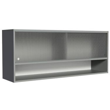 Imagem de Armário Aéreo 2 Portas  Correr  Vidro Pontilhado e 1 Nicho  Nice Madesa