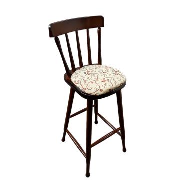 Imagem de Banqueta Bar Alta Piratini em Madeira Castanho com Assento Estofado