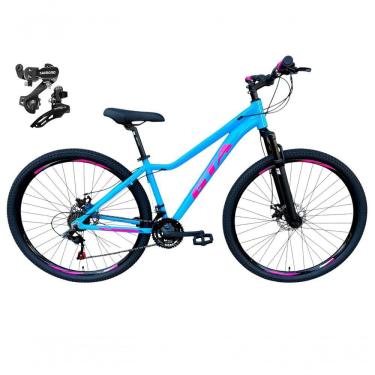 Imagem de Bicicleta Aro 29 Gta Start Câmbios Shimano 21v Freio A Disco Mountain Bike Alumínio Azul-rosa Tam: 15