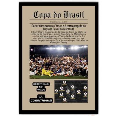 Imagem de Quadro Tetra Campeão da Campeão da Copa do Brasil/Corinthians A3 42x30