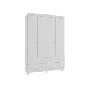 Imagem de Guarda Roupa Provençal Elo Bebê Moveis Peroba MDF 04 pts Ls, Branco
