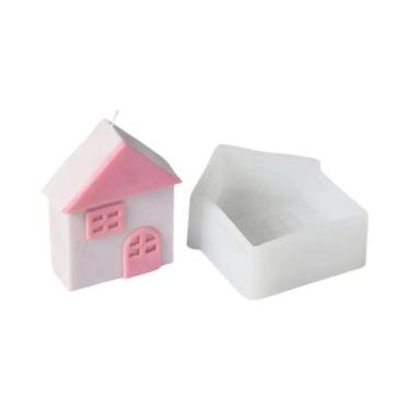 Imagem de Molde De Silicone 3D Para Vela Em Formato De Casa De Natal, Molde DIY 