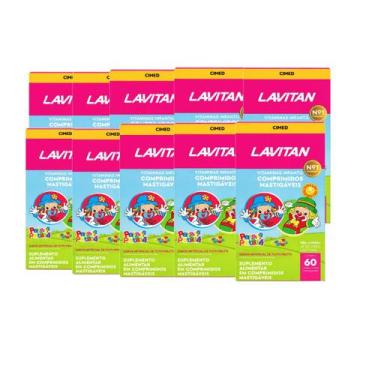 Imagem de Kit 10 Lavitan Vitamina Kids Tutti-Frutti 60 Comp Cimed. Sabor:Tutti-F