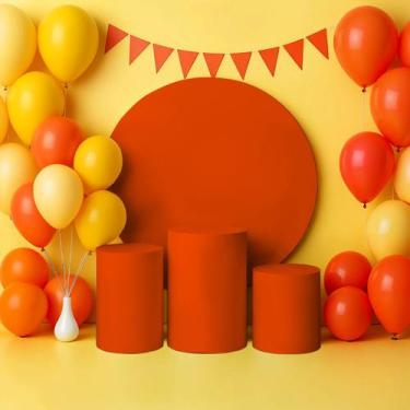 Imagem de Capas Painel Redondo Cilindro Coloridos - Painel De Festa, KIT COR 9