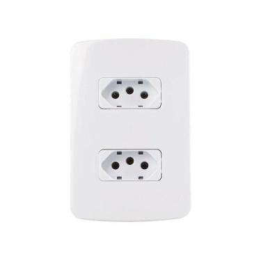 Imagem de Tomada Dupla Margirius B3 2p+t 20a Com Placa 4x2 Branca