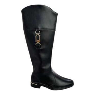 Imagem de Bota Feminina Montaria Cano Longo Salto Baixo Vizzano 3077.122, Preto,