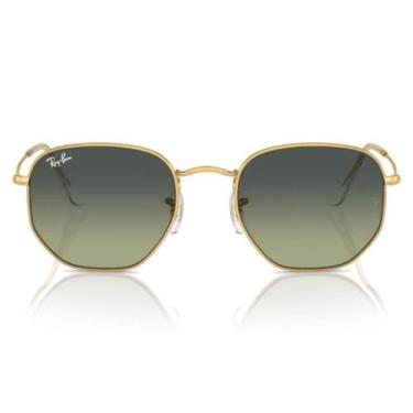 Imagem de Óculos solar Ray Ban Hexagonal RB 3548, Dourado, Lente verde vintage