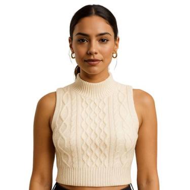 Imagem de Colete Feminino De Tricô Macio Curto Modal Fechado Casual - Kdin, U, O