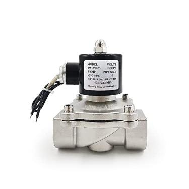 Imagem de 1/4"3/8" 1/2"3/4" 1" DN8 DN15 DN25. Válvula de solenóide elétrica de aço inoxidável 1 2V 24V 220V 110V Válvula pneumática para ar de óleo de água YYDFPIIA (Specification : DN20, Voltage : DC24V)
