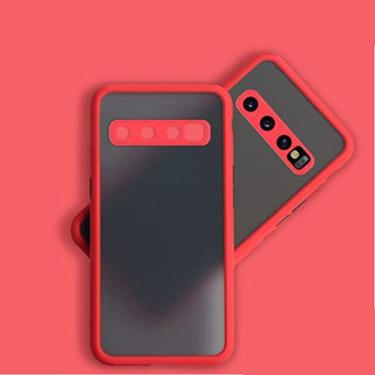 Imagem de Estojo fosco translúcido para Samsung Galaxy Note 8 Note 9 10 20 Plus S8 S9 S10 S20 S21 FE Capa Skin Feel Full Protection Case, vermelho, para Samsung Note 10 plus
