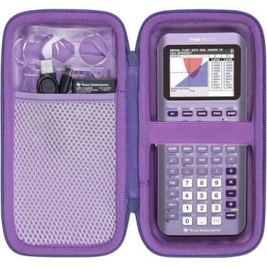 Imagem de co2CREA Estojo de transporte para Texas Instruments TI-84 Plus CE Python Enhanced/TI-84/TI-Nspire CX II CAS/TI-Nspire CX II/TI-83 Plus/TI-89 Titanium/TI-85/TI-86 Color Graphing Calculator, Iris Purple