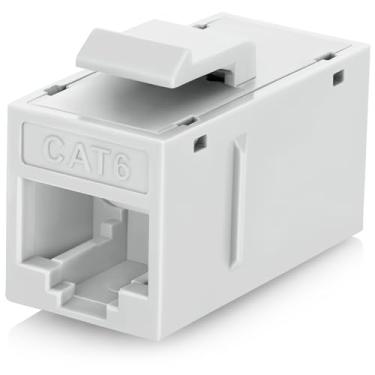 Imagem de Everest - Pacote com 24 acopladores Keystone Cat6 RJ45 - Fêmea para Fêmea - Compatível com Cat 6, Cat5e - Branco