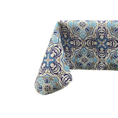 Imagem de Toalha De Mesa Estampada Abstrato - MILLENIADECOR, AZULEJO AZUL, 1,40 