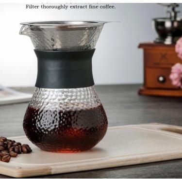 Imagem de Cafeteira De Vidro E Coador De Café400ml(inox) - 1