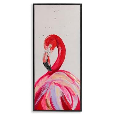 Imagem de Stupell Industries Design de arte giclée emoldurado em preto moderno flamingo curvado por Stacy Gresell, 33 x 30