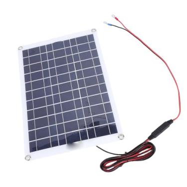 Imagem de Aqur2020 Painel Solar Monocristalino de 40 W, Regulador Inteligente Com Controlador de Carga e Braçadeiras para Carro, Barco, RV, Caminhão Trator, Cerca Elétrica