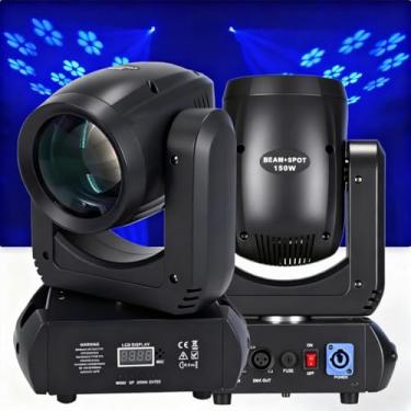 Imagem de YUERLT Mini Led Moving Head Light 150W Feixe + Spot + 18 Prismas Rotativos Dj Dmx Luz De Efeito De Palco Discoteca Dj Bar Festa De Casamento